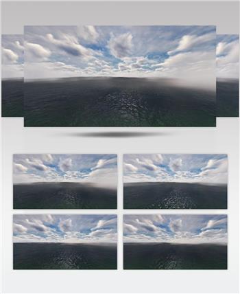  三维动画天空 云彩 云 水 大海 雾