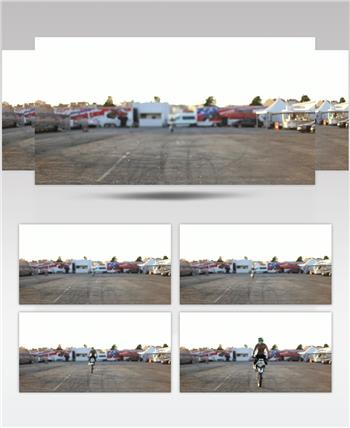 摩托车赛车手表演车技