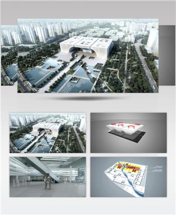 22 图书馆政府综合楼建筑设计（13分钟）三建维建筑动画地产动画