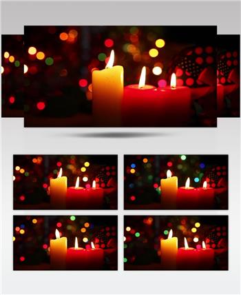 圣诞节蜡烛散景背景视频
