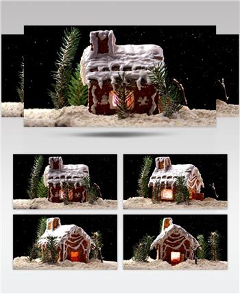 圣诞节圣诞姜饼屋实拍视频