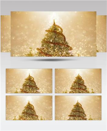 圣诞节美丽的圣诞树旋转动画视频