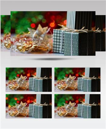 圣诞节圣诞树礼物实拍视频