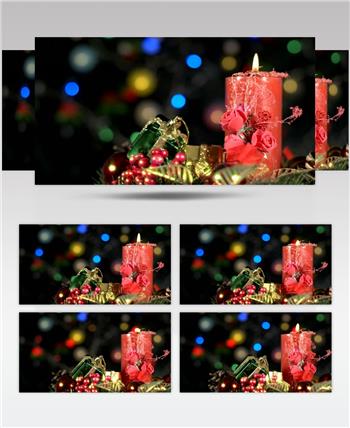 圣诞节装饰蜡烛背景视频
