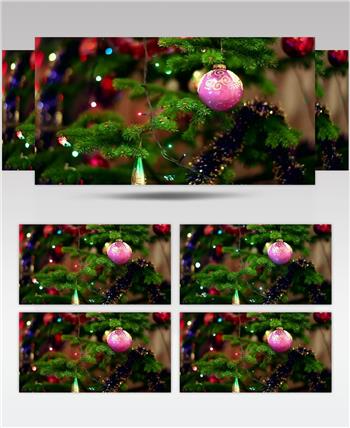 圣诞节圣诞树装饰灯背景视频