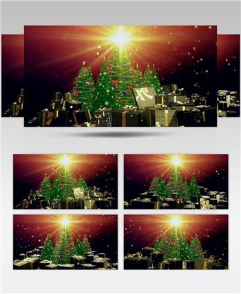 圣诞节圣诞树概念旋转舞台视频