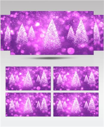 紫色背景中旋转的圣诞树背景视频