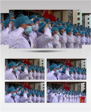 抗疫防疫人宣誓上前线抗击疫情一线医护出征