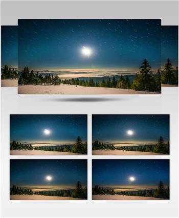 延时摄影北欧极光山脉森林视频