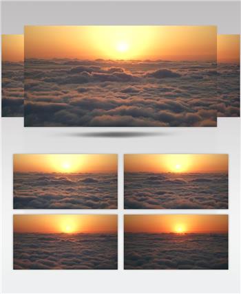 日落夕阳下的翻滚的云层美景视频