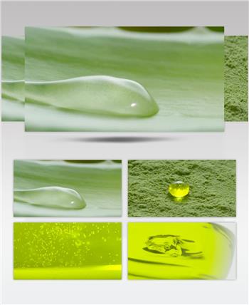 植物芦荟精华萃取绿色天然化妆品宣传背景视频