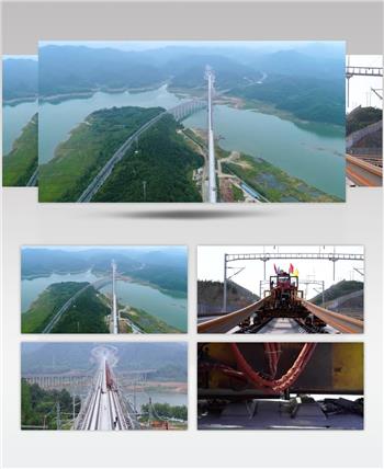 中国铁路 建筑 高铁建造 物流 交通 视频素材