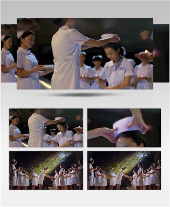 护士入职宣誓国际护士节授帽视频素材