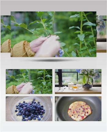 有机 种植 栽培 蓝莓 水果 鸡蛋 煎饼