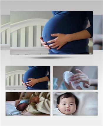 孕妇产检分娩母爱婴儿出生母婴产品视频素材