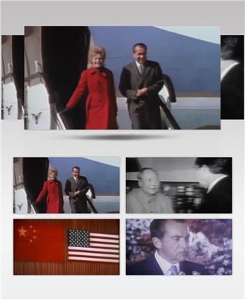 新中国外交周恩来尼克松中美建交视频素材