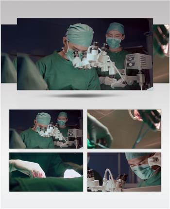 手术室紧张手术医疗教育宣传片视频素材