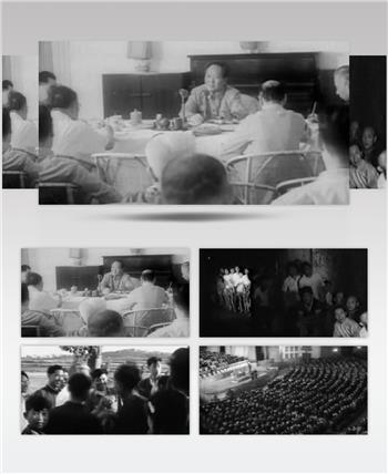 怀旧纪录片新中国历国家领导人黑白背景视频