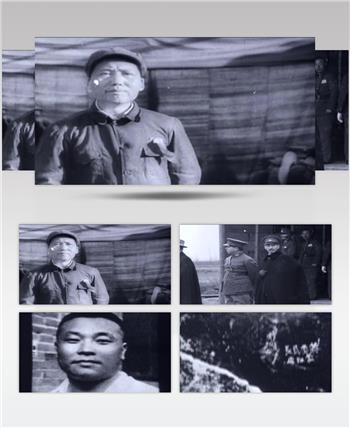 黑白纪录片内战抗日战争历史军事视频素材