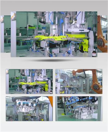 机械臂自动化生产工厂流水线实拍视频