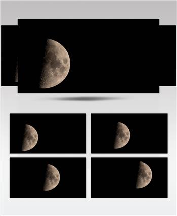 超清晰月球移动4K延时