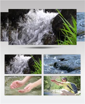 壮观青山绿水山泉水资源自然景观视频素材