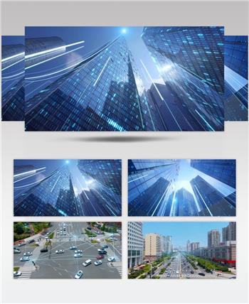 科技城市科技世界线条点线连线光效粒子视频