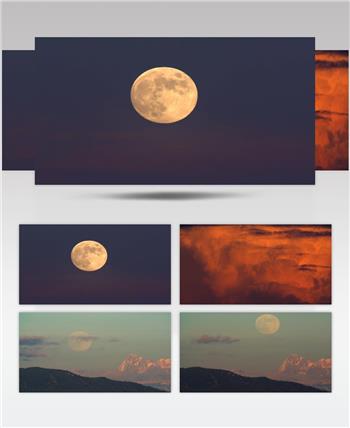 4k唯美月亮圆月月全食自然景观视频素材