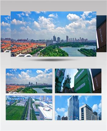 张家港旅游城市景点街道特色地标延时广角实拍视频素材