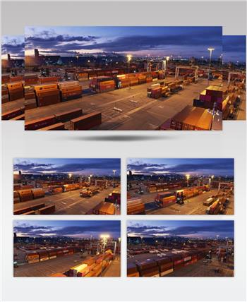 建筑漫游港口货物集装箱码头工业物流视频素材