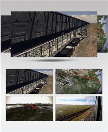 青藏铁路国家大工程含3D路线图铁路列实拍合集高清素材