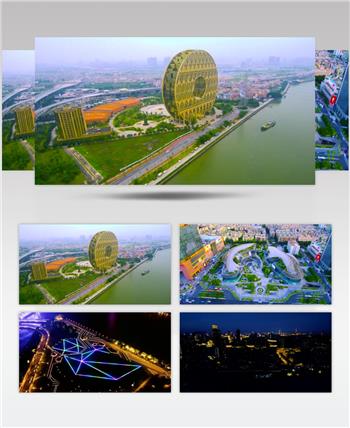 航拍广州城市全景城市宣传片背景视频