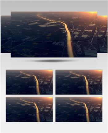 历史长河清晨高空下俯视河流视频素材