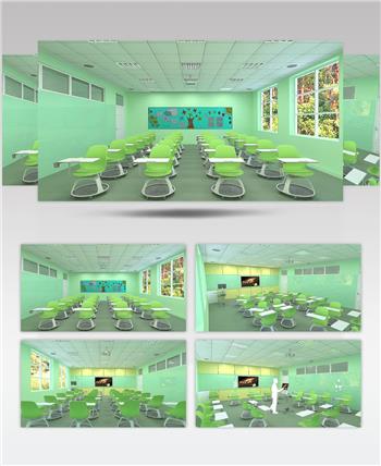 学校 3d教室 教学 三维建筑漫游动画 3d动画 生长变形动画