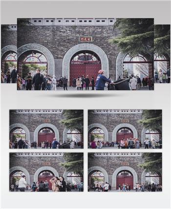 南京玄武门景区城门延时摄影4K