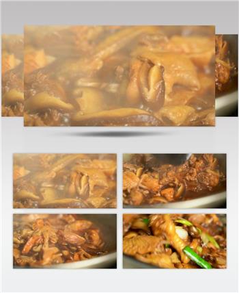 中餐香菇滑鸡家常菜美食4K