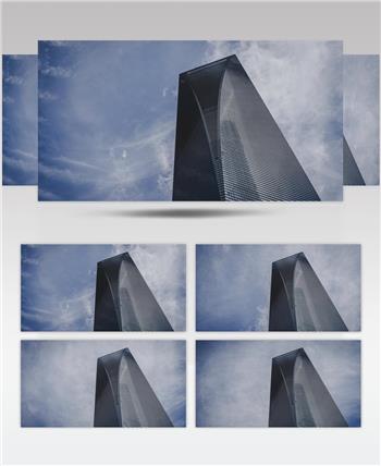 上海环球金融中心城市高楼延时摄影4K