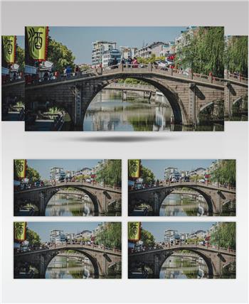 江南古镇拱桥延时摄影4K