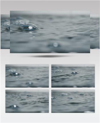 水面自来水开水冒气泡特写实拍