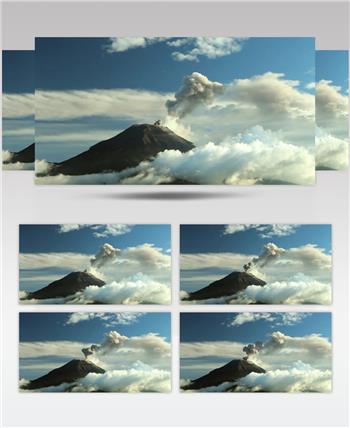 火山喷发天空云层大自然美景视频素材