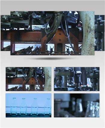 实拍企业玻璃瓶生产加工视频素材