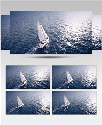 帆船海面航行大海视频素材