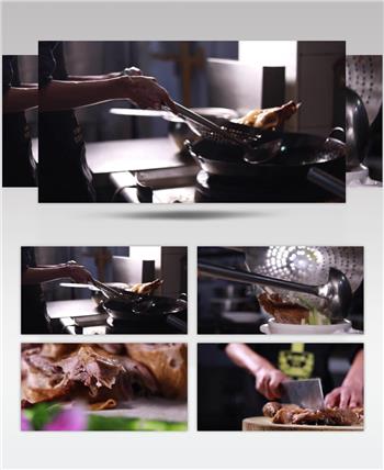 美食小吃鸭子煎炸炖炒煮美食栏目宣传背景视频