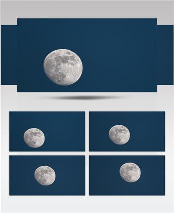 皎洁的月亮月球长焦移动延时