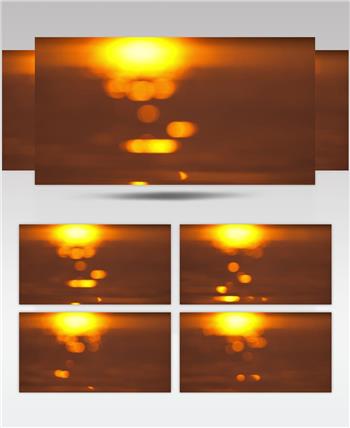 夕阳水面海面波光粼粼太阳倒影