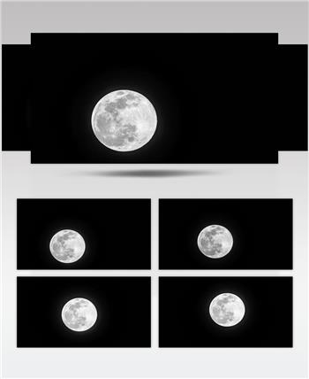 唯美满月亮月球移动延时摄影