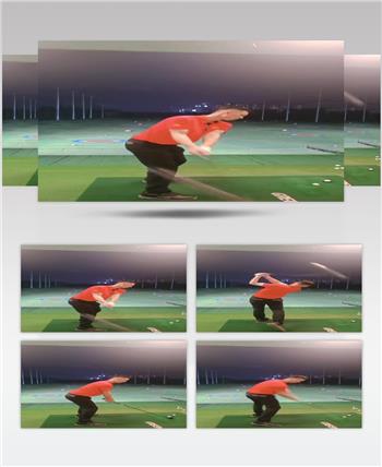 高尔夫教练示范动作实拍