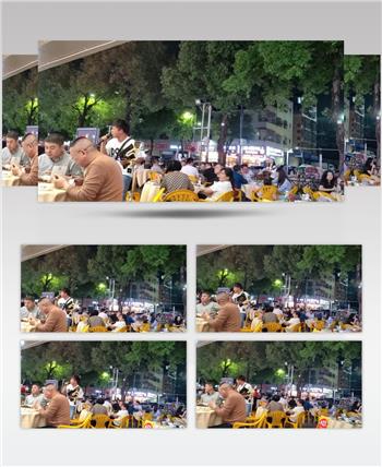 实拍街头文艺青年演唱视频素材