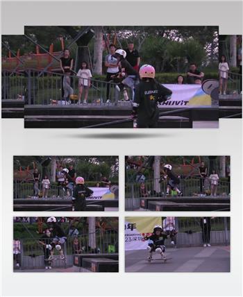 小朋友滑板表演特拍