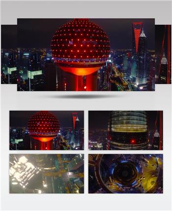 航拍上海陆家嘴